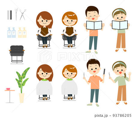 ヘアサロンのセット 93786205