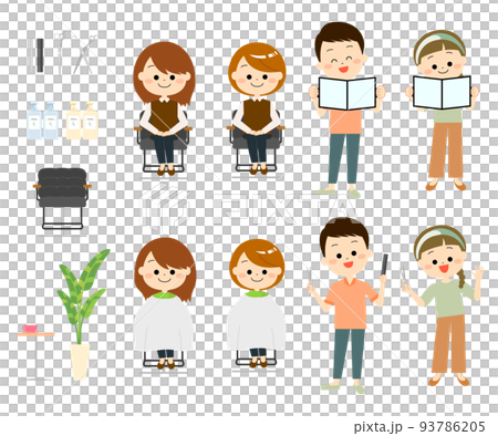 ヘアサロンのセット 93786205