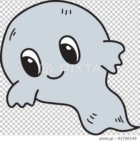 Hand Drawn cute ghost halloween illustration on transparent background 93786549
