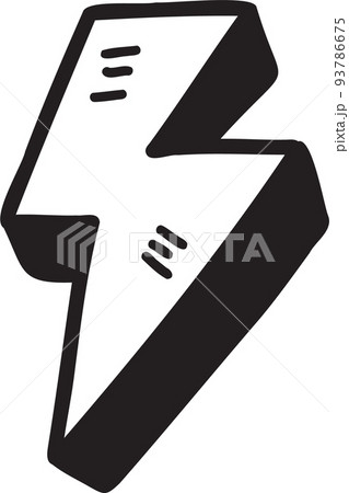 Hand Drawn cute lightning illustration on transparent background Hand Drawn cute lightning illustration on transparent background 93786675