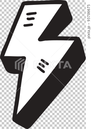 Hand Drawn cute lightning illustration on transparent background Hand Drawn cute lightning illustration on transparent background 93786675