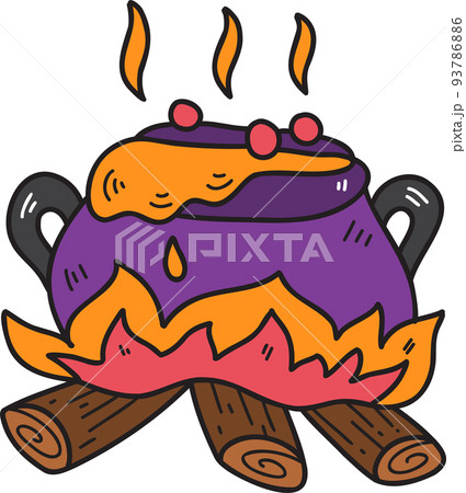 Hand Drawn Halloween Poison illustration on transparent background 93786886