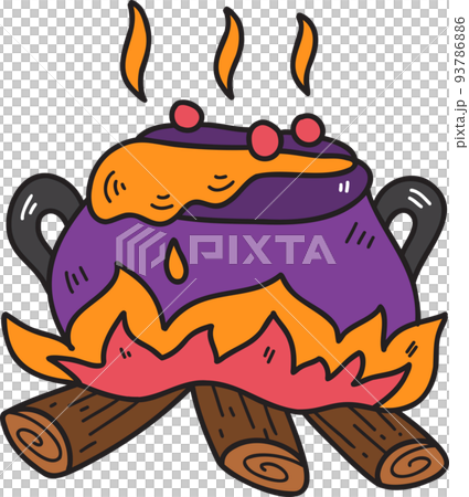 Hand Drawn Halloween Poison illustration on transparent background 93786886