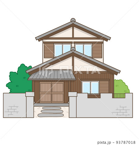 家　住宅　一軒家　日本家屋　イラスト 93787018