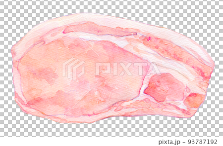 水彩插圖豬里脊肉 水彩插圖豬里脊肉 93787192
