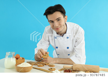 Concept of profession, young attractive male chef 93787485