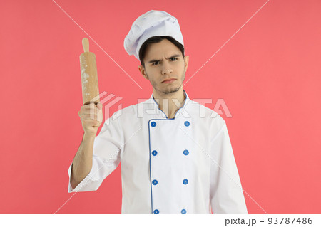 Concept of profession, young attractive male chef 93787486
