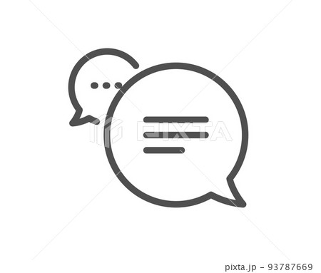 Text message line icon. Chat comment sign. Speech bubble symbol. Quality design element. Linear style text message icon. Editable stroke. Vector Text message line icon. Chat comment sign. Speech bubble symbol. Quality design element. Linear style text message icon. Editable stroke. Vector 93787669