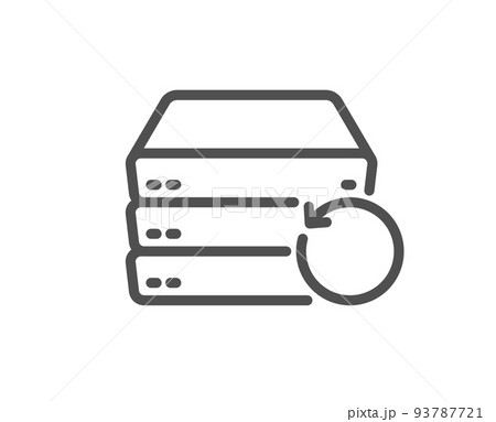 Recovery tool line icon. Backup data sign. Restore information symbol.  Quality design element. Linear style recovery tool icon. Editable stroke.  Vector Stock Vector