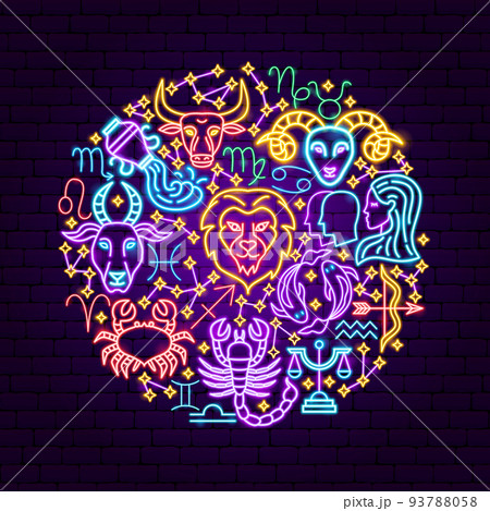 Horoscope Zodiac Neon Concept Horoscope Zodiac Neon Concept 93788058