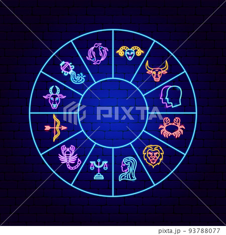 Horoscope Neon Circle Concept Horoscope Neon Circle Concept 93788077
