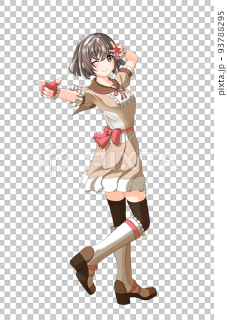 [Natural hair color] A red-haired bob girl wearing a school summer uniform (brown uniform) 93788295