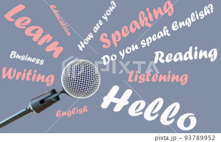 closeup microphone among English information 93789952
