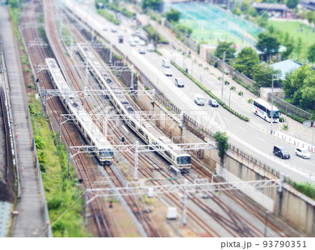 鉄道がある風景 チルトシフト 鉄道がある風景 チルトシフト 93790351