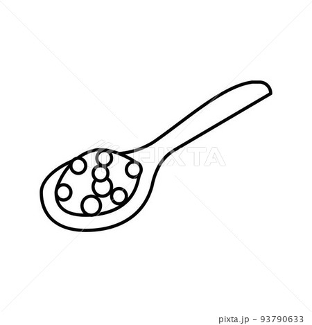 pepper wooden spoon line icon vector illustration pepper wooden spoon line icon vector illustration 93790633