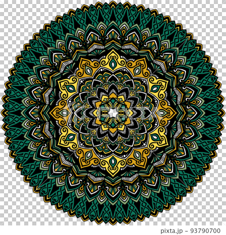 マンダラアート(幾何学模様、花、縞模様) 93790700