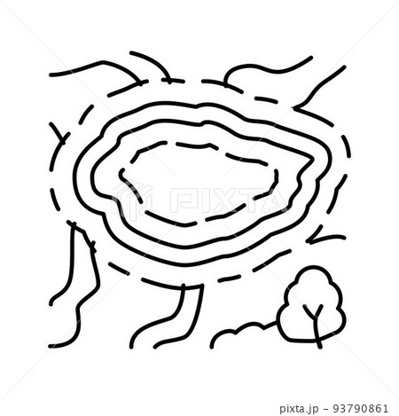 yellowstone national park line icon vector illustration yellowstone national park line icon vector illustration 93790861