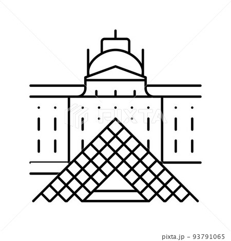 louvre france museum line icon vector illustration 93791065