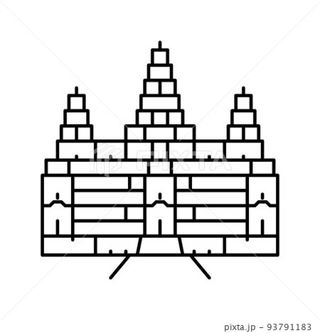 angkor wat line icon vector illustration angkor wat line icon vector illustration 93791183