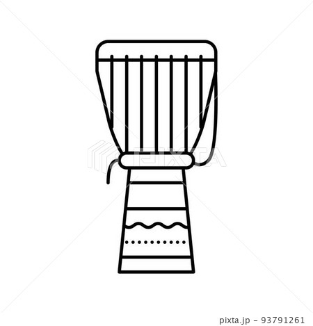 drum africa traditional musician instrument line icon vector illustration drum africa traditional musician instrument line icon vector illustration 93791261