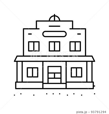 saloon bar building line icon vector illustration 93791294