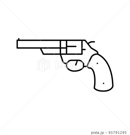 gun revolver line icon vector illustration 93791295