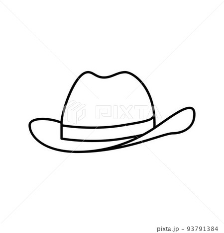 hat cowboy line icon vector illustration 93791384