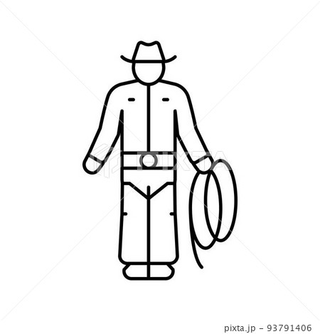 cowboy western man line icon vector illustration cowboy western man line icon vector illustration 93791406