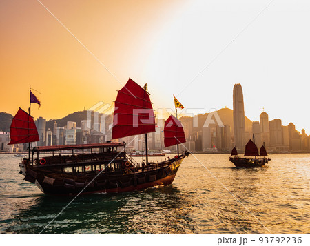 香港 ビクトリア・ハーバー 夕景 香港 ビクトリア・ハーバー 夕景 93792236