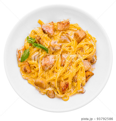 Pasta with mushroom and soured cream sauce Pasta with mushroom and soured cream sauce 93792586