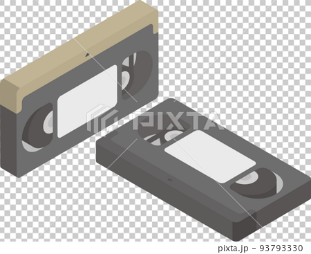 アイソメトリックのVHSビデオテープのイラスト 93793330