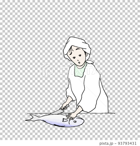 It is a challenge to grate three pieces of fish 93793431