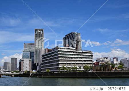 堂島川と高層ビル 堂島川と高層ビル 93794675