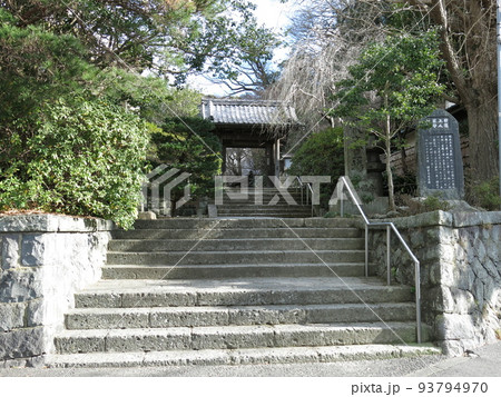 鎌倉市の安国論寺（参道・山門） 93794970