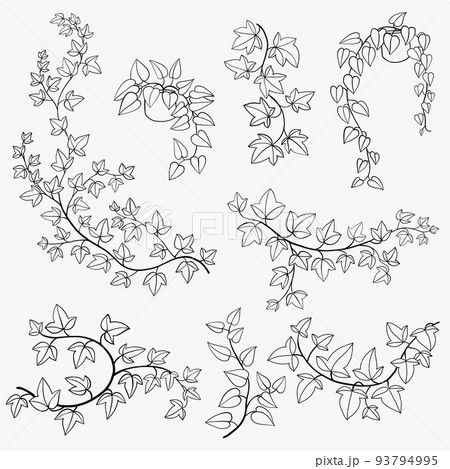 Floral Abstract. Freehand Drawing Stock Vector - Illustration of outline,  line: 10653713