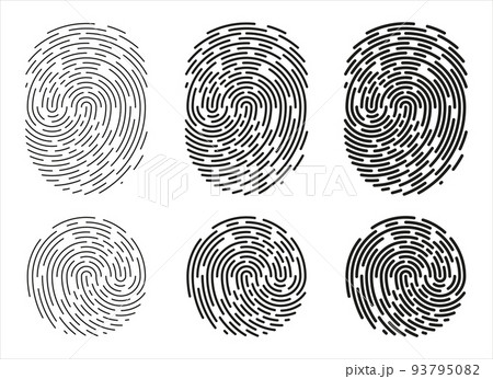Fingerprint identification symbol icon set in flat style. Security authentication. Vector illustration isolated on white 93795082
