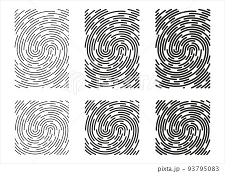 Fingerprint identification symbol icon set in flat style. Security authentication. Vector illustration isolated on white 93795083