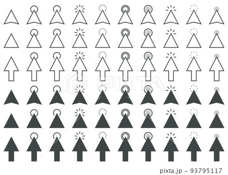 Set of arrow mouse click cursor icon vector illustration. Pointer click sign and symbol Set of arrow mouse click cursor icon vector illustration. Pointer click sign and symbol 93795117