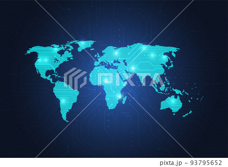 Global network connection. World map point and line composition concept of global business. Vector Illustration Global network connection. World map point and line composition concept of global business. Vector Illustration 93795652