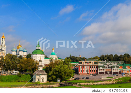 View of Hotel and restaurant complex Russian courtyard and Trinity Lavra of St. Sergius in Sergiev Posad, Russia View of Hotel and restaurant complex Russian courtyard and Trinity Lavra of St. Sergius in Sergiev Posad, Russia 93796198