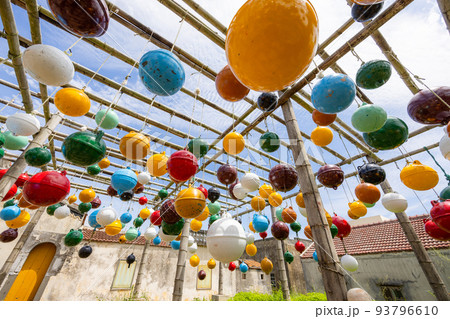 Colorful floating ball in Nanliao of Penghu at Taiwan Colorful floating ball in Nanliao of Penghu at Taiwan 93796610