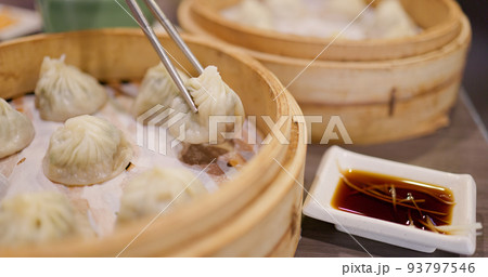 Chinese style steamed soup bun in restaurant 93797546
