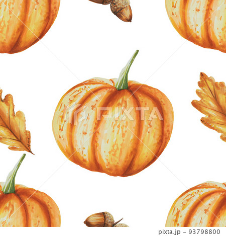 Autumn watercolor isolated seamless patternのイラスト素材 [93798800] - PIXTA