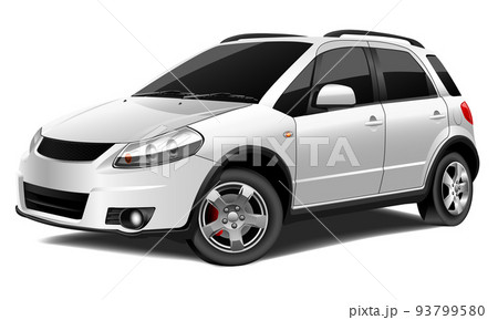 Realistic vector white car coupe sport transportation on isolated background 93799580