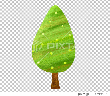 Hand drawn-Nordic style cute tree with yellow-Illustration of eco image White background material Hand drawn-Nordic style cute tree with yellow-Illustration of eco image White background material 93799596