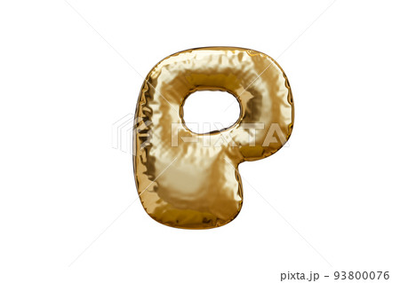Golden foil letter. Balloon j letter. 3d rendering 93800076