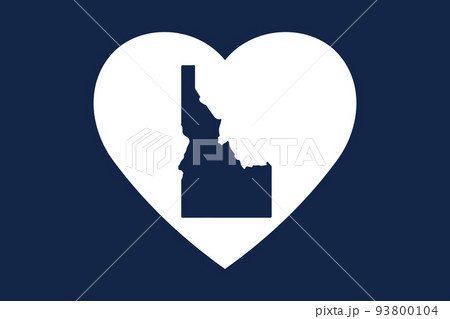 Patriotic heart symbol. US American state inside the heart shape. 93800104