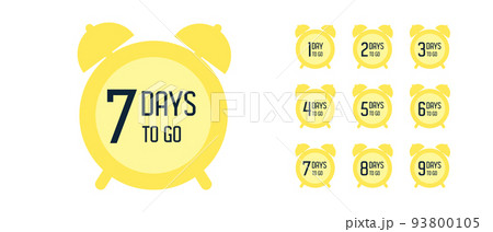 Promotion banner. Days countdown banner. Web banner with alarm clock 93800105