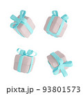 Cute pastel gift boxes different angles set. 3D holiday surprise boxes. 93801573