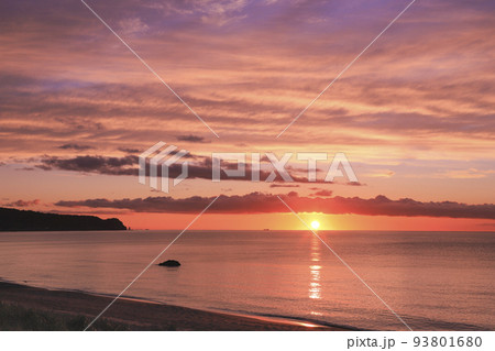 夕日が綺麗な海 積丹半島 夕日が綺麗な海 積丹半島 93801680